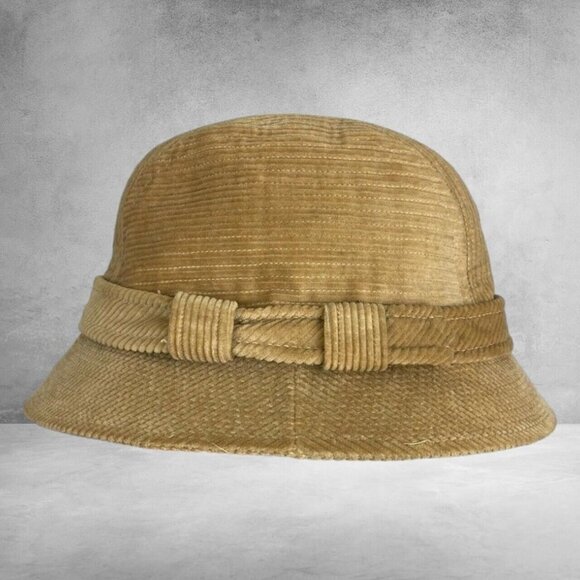Trav'ler by Country Gentleman Men's Tan Vintage Fedora Corduroy Hat 7 1/8 - Picture 3 of 8